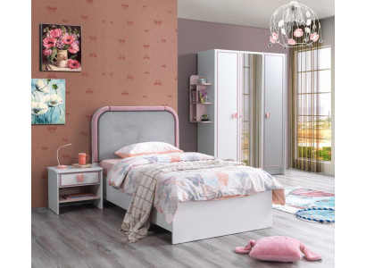 Weiß  Kinderzimmer Set Kinderbett Nachttisch Kleiderschrank Top-Qualität