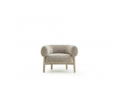 Sessel 1 Sitzer Wohnzimmer Moderne Design Beige Möbel Luxus Lounge Club