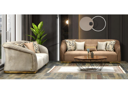 Sofagarnitur Italienischer Stil Wohnlandschaft Sofa Couch Sitzgarnitur  3+3