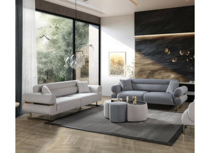 Modern Wohnzimmer 2x 3-Sitzer Sofas Luxuriöse Polster Couchen Sitzmöbel