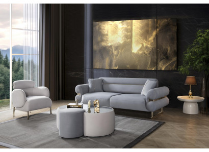 Luxus 2tlg Wohnzimmer Set Sofa 3-Sitzer Sessel Top-Qualität Modernes Design