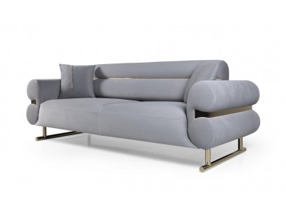 Luxus Grau Möbel Dreisitzer Sofa Couch Verstellbarer Rücken Schlafsofa