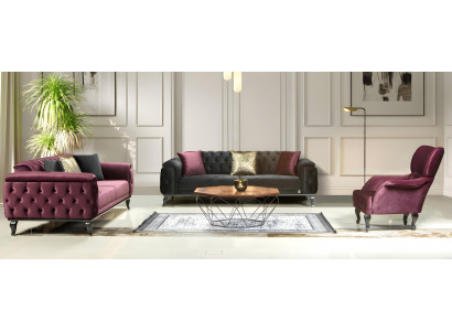 Sofagarnitur Italienischer Stil Sitzgarnitur Wohnlandschaft Sofa Couch 3+3+1
