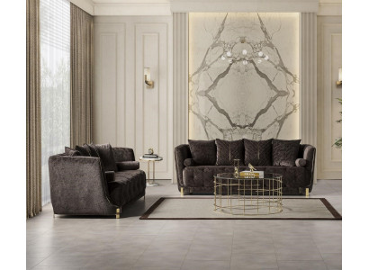 Modern Wohnzimmer 2x 3-Sitzer Sofas Luxus Polster Couchen Sitzmöbel Braun