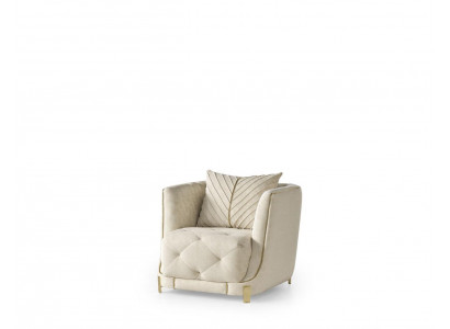 Moderne  Sessel Lounge Designer Lehn Weiß Sessel 1 Sitzer Polster Top-Qualität
