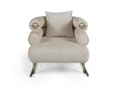 Sessel Weiß Club Lounge Designer Moderne Sessel 1 Sitzer Polster Top-Qualität