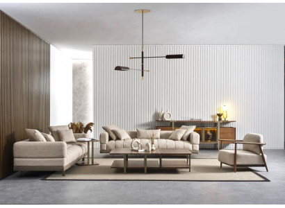 Sofagarnitur Couch Set Polster Wohnzimmer Einrichtung 3+3+1 Sitzer Sofa