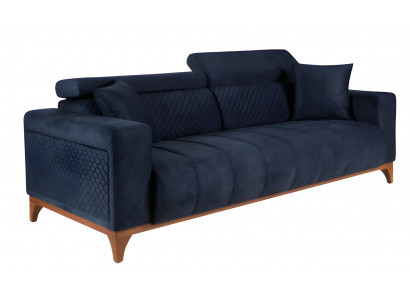 Schwarze Dreisitzcouch 3-Sitzer-Sofa Dreisitzer Polstersofa Sofa Couch 230cm