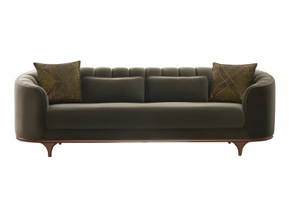 Textil Sofa 3 Sitzer Sofas Grün 240cm Polster Garnitur Moderne Couchen