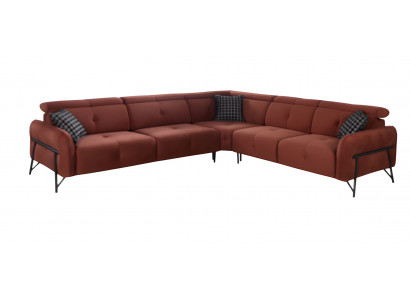 Design Ecksofa L-Form Sofa Orange Polster Schlafsofa Textil Hochwertig Möbel