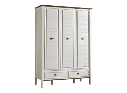 Weißer Holzschrank modern, geräumig, stilvoll für Schlafzimmer