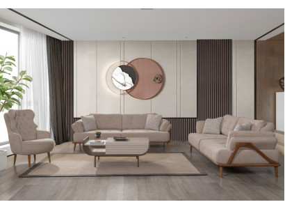 Polstergruppe  Lounge Garnitur Couch Set Sofa Gruppe Sitzgarnitur 3+3+1
