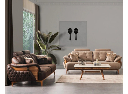 Polstergruppe  Lounge Garnitur Couch Set Sofa Gruppe Sitzgarnitur 3+3