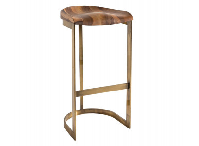Brauner Holz Barstuhl Elegant Modern Sitzhocker für Wohnzimmer