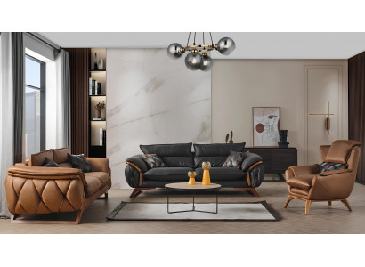 Polstermöbel Kombination Sofalandschaft Couchmöbel Sofa Wohnzimmergarnitur 3+3+1