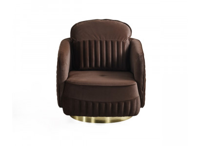 Luxus Sessel Design Polster Lounge Club Sitz Relax Wohnzimmer Braun Modern