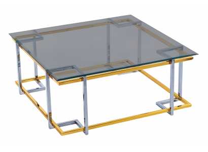Transparenter Edelstahl Couchtisch modern elegant