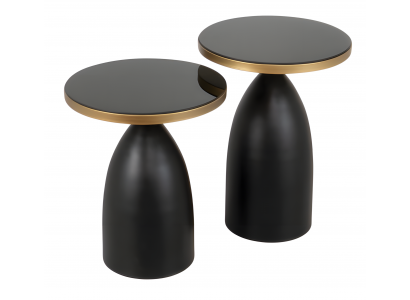 Schwarzer Holztisch modern, eleganter Beistelltisch aus Holz