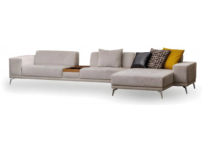Weißes Stoff-Ecksofa in L-Form modern