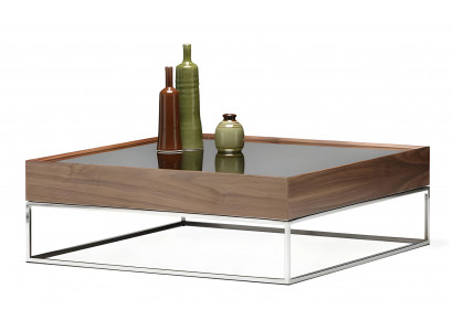 Moderner Couchtisch aus Holz und Metall in Braun
