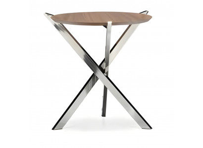 Beistelltisch aus Holz und Metall in Braun modern elegant