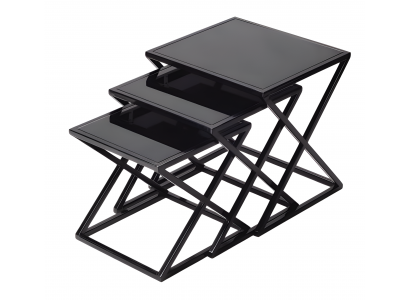 Schwarzer Metall-Beistelltisch im modernen Design
