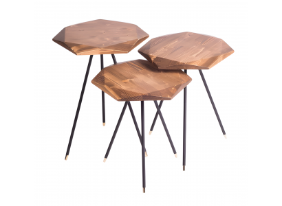 Beistelltisch Holz Beige Modern Elegant