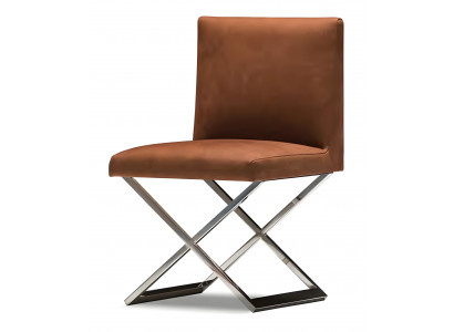 Brauner Metallstuhl modern elegant für Zuhause und Büro