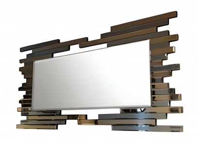 Brauner Wandspiegel aus Glas modern eleganter Wohnstil