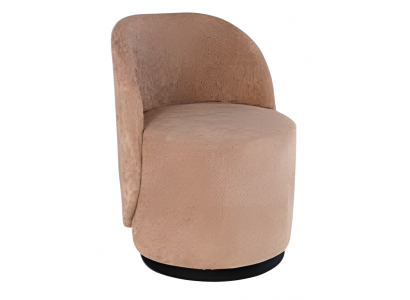 Beiger Holz-Textil Hocker Elegant Modern Wohnzimmerstuhl