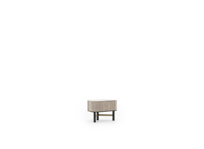 Moderner Nachttisch aus Holz in Beige, elegantes Schlafzimmermöbel