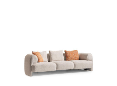 Beige Stoff 4-Sitzer-Sofa modern, komfortabel, stilvoll