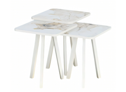 Weißes Holz Couchtisch-Set im modernen Design