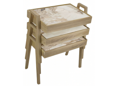 Couchtisch-Set aus Holz in Beige elegant und stilvoll