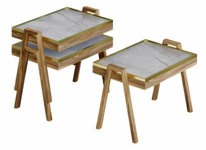 Couchtisch-Set Holz Beige Modern Elegant