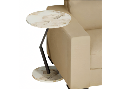 Beistelltisch aus Holz in Beige modern eleganter Wohnzimmertisch
