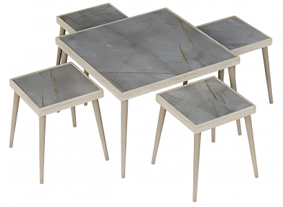 Wohnzimmer-Set Grau aus Holz im modernen Design