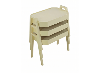 Couchtisch-Set aus Holz in Beige modern elegant