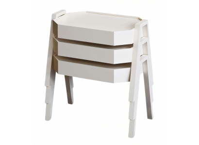 Couchtisch-Set aus Holz in Weiß, modernes und elegantes Design