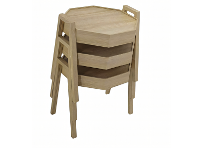 Couchtisch-Set aus Holz in Braun modern eleganter Wohnstil