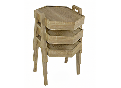 Couchtisch-Set aus Holz in Braun modern elegantes Wohnzimmermöbel