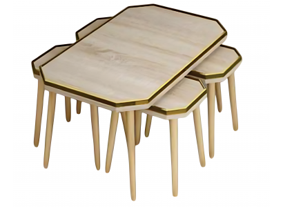 Wohnzimmer-Set Beige Holz Edelstahl modern elegant