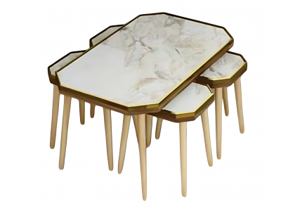 Wohnzimmer-Set Grau aus Holz und Edelstahl modern und elegant