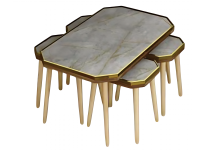 Wohnzimmer-Set Grau Holz Edelstahl modern elegant