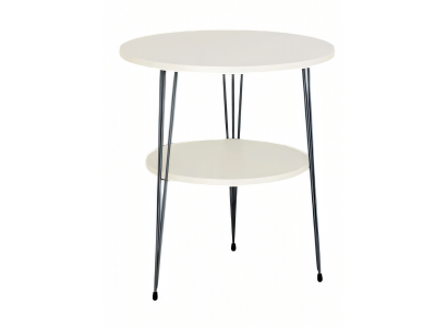 Weißer Metall Beistelltisch im modernen Design