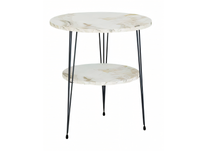 Beistelltisch aus Metall in Beige modern eleganter Wohnstil