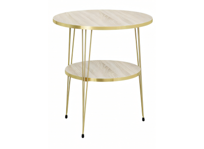 Beistelltisch aus Metall in Beige modern eleganter Wohnstil