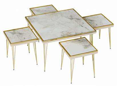 Wohnzimmer-Set Beige MDF Edelstahl modern elegant