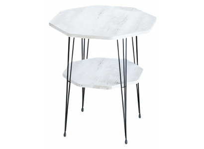 Weißer Beistelltisch aus Metall im eleganten Stil