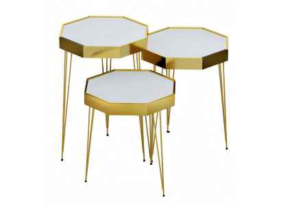 Weiße Holz Beistelltische im minimalistischen Design